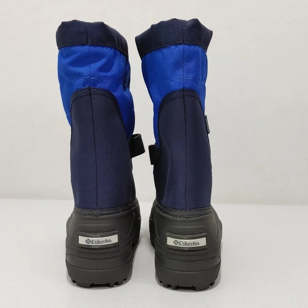 Columbia Youth Powderbug Plus II Snow Winter Boots Blue / Grey EXCELLENT...